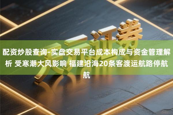 配资炒股查询-实盘交易平台成本构成与资金管理解析 受寒潮大风影响 福建沿海20条客渡运航路停航