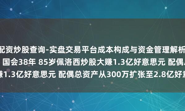 配资炒股查询-实盘交易平台成本构成与资金管理解析 投资呈报率16930%！国会38年 85岁佩洛西炒股大赚1.3亿好意思元 配偶总资产从300万扩张至2.8亿好意思元