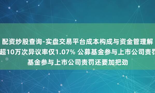 配资炒股查询-实盘交易平台成本构成与资金管理解析 一年投票超10万次异议率仅1.07% 公募基金参与上市公司责罚还要加把劲